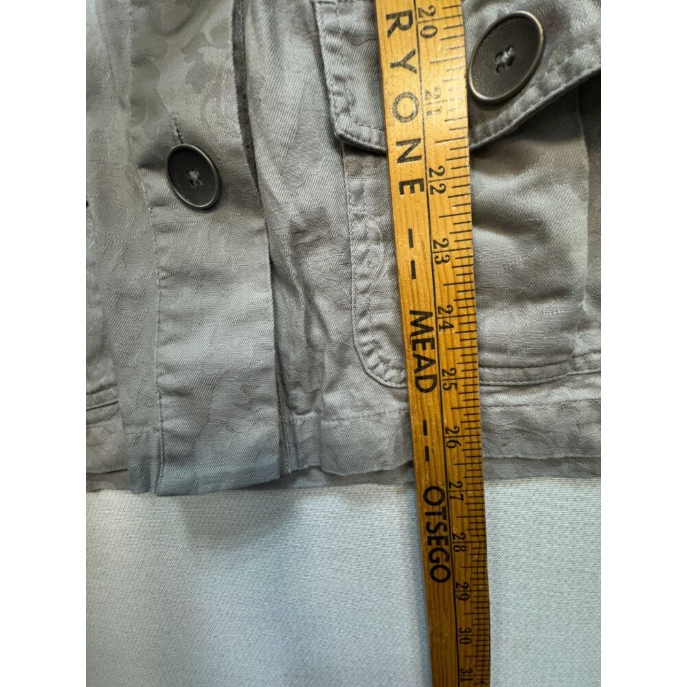 Chicos Womens Jacquard Utility Jacket Sze 3 Gray Drawstring Waist Travel - Picture 7 of 15
